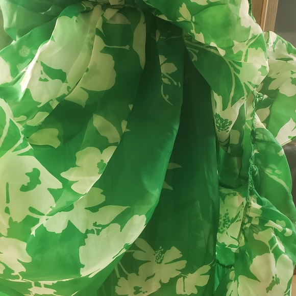 NWT SELKIE Corset Dress Green Floral Small - Picture 10 of 11